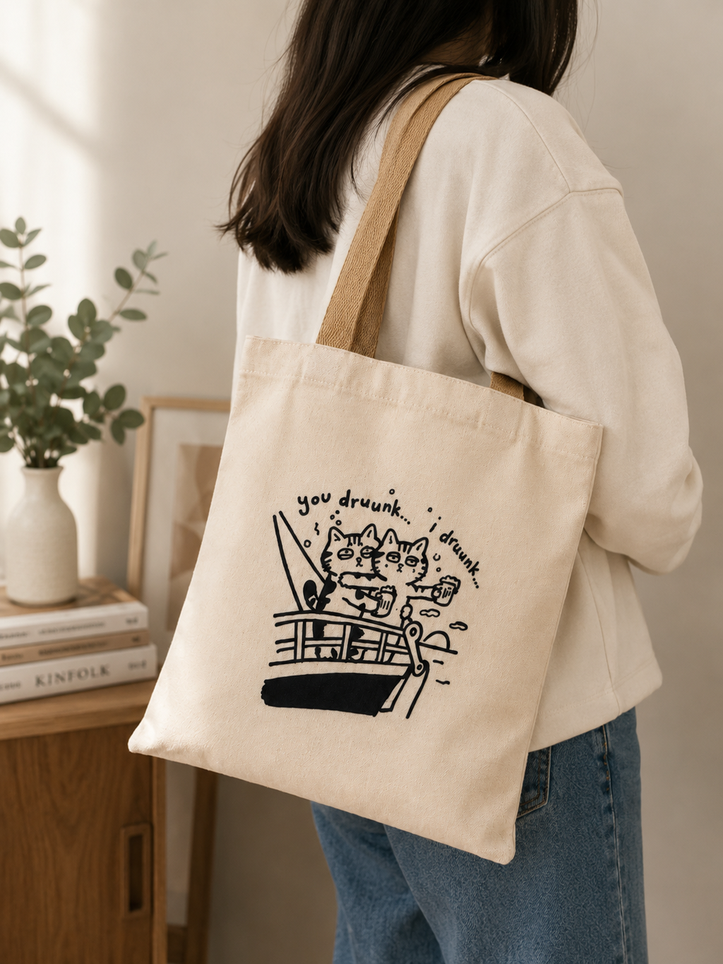 MOMO & Friends “You Druunk, I Druunk” Canvas Tote Bag