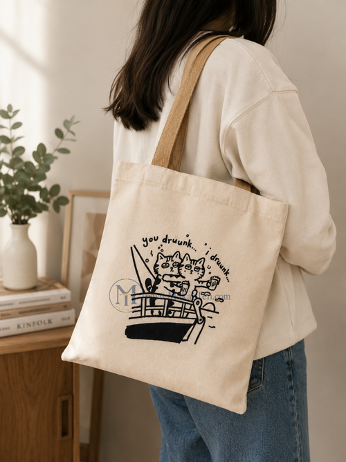 MOMO & Friends “You Druunk, I Druunk” Canvas Tote Bag