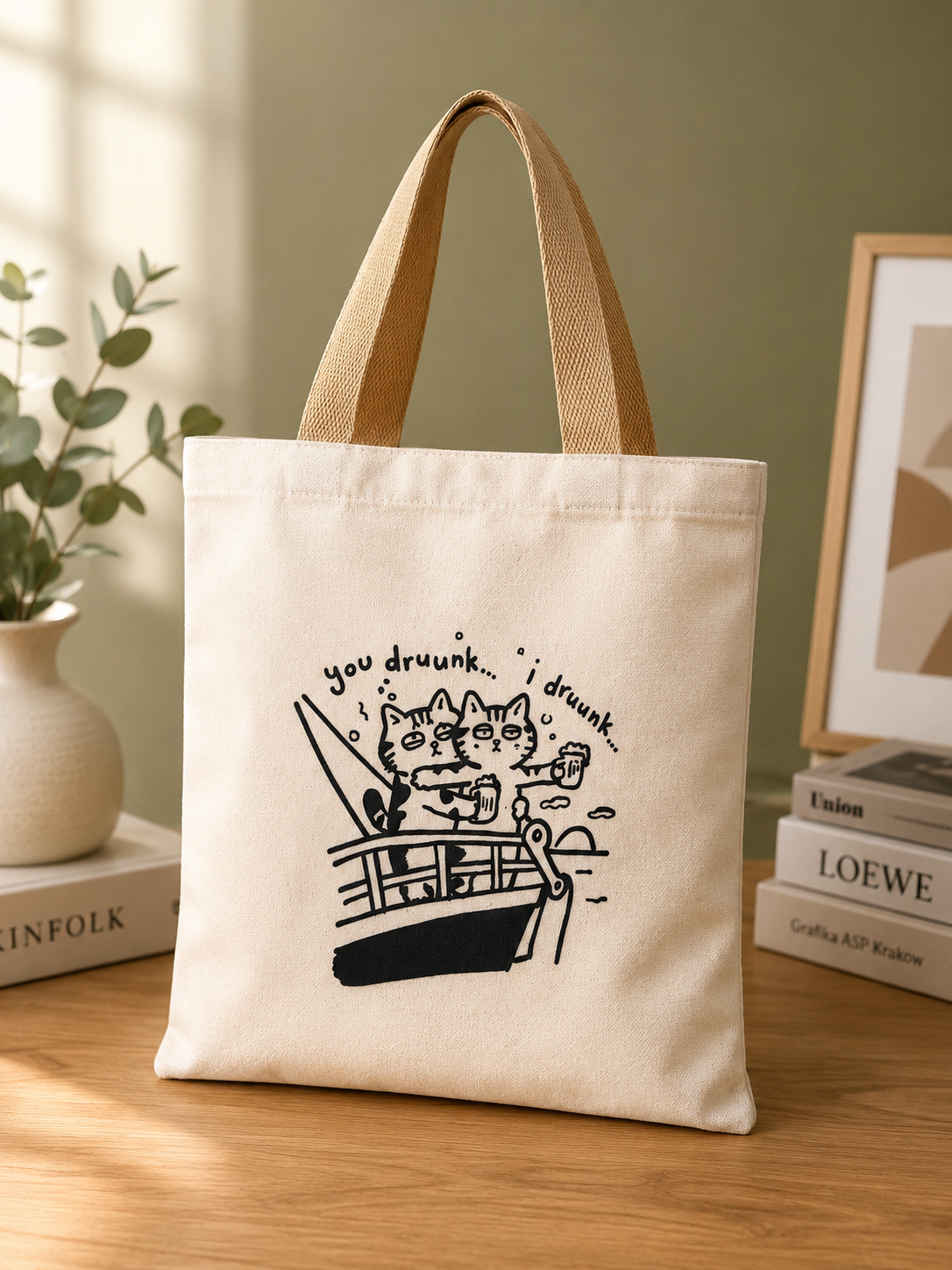 MOMO & Friends Tote Bag + Zodiac Cat Keychain Bundle