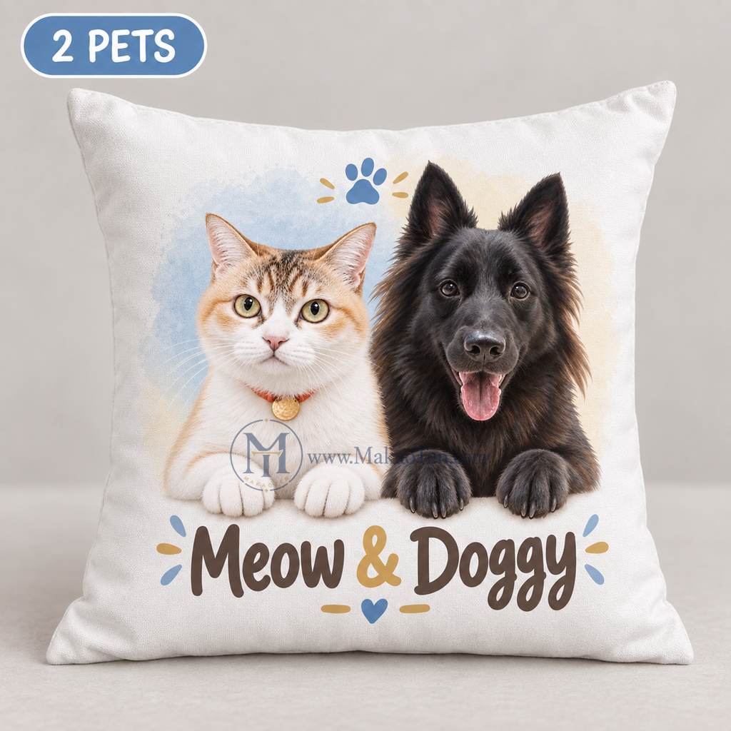 Personalized Designs Cushion Cover – Pet Photo Custom Illustration